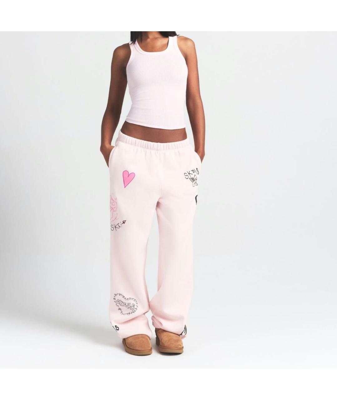SKIMS Розовые хлопковые спортивные брюки и шорты, фото 4