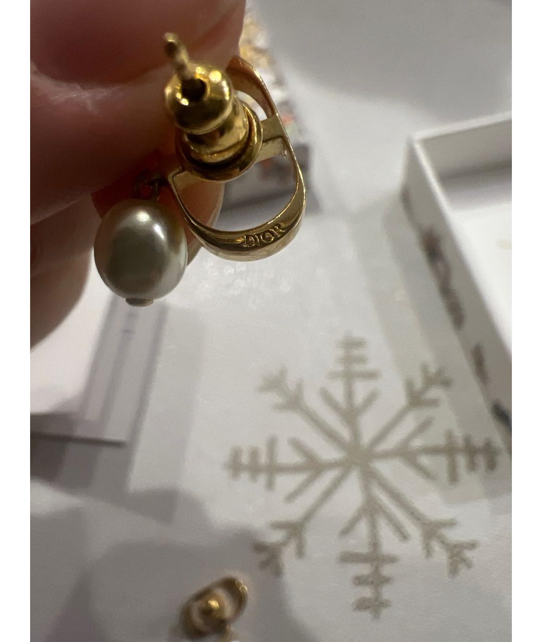 CHRISTIAN DIOR Золотые латунные серьги, фото 2