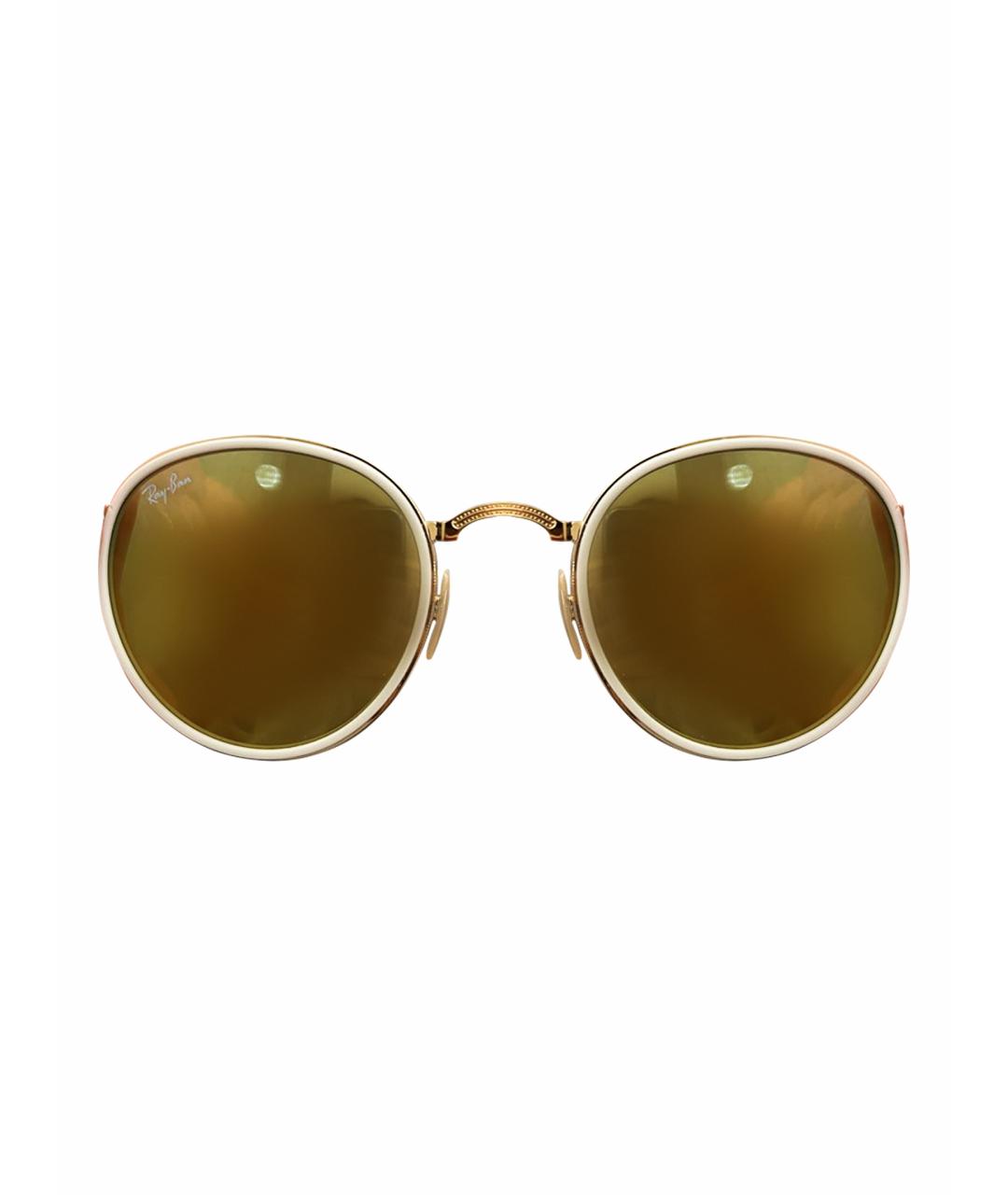 RAY BAN Золотые металлические солнцезащитные очки, фото 1