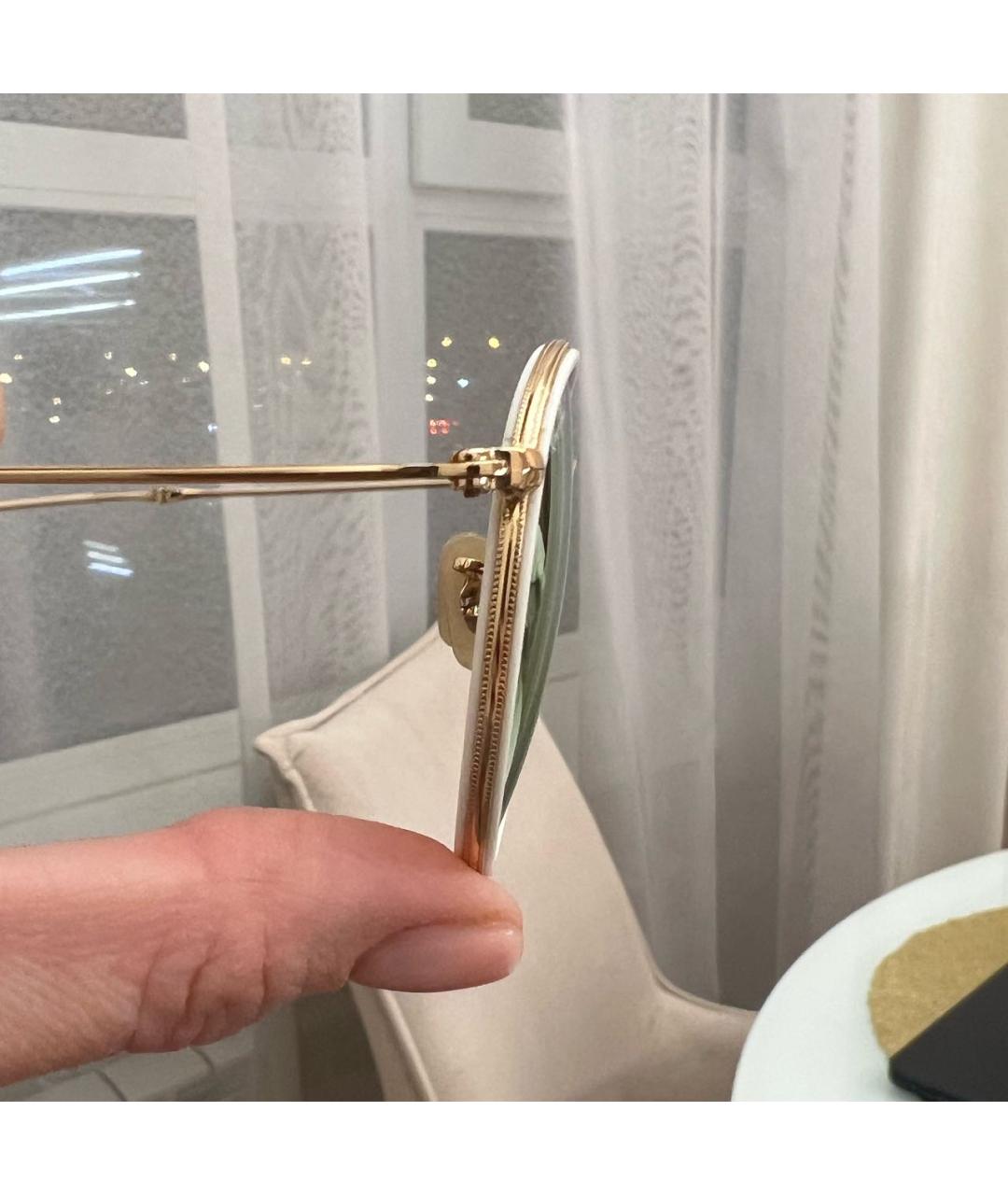 RAY BAN Золотые металлические солнцезащитные очки, фото 3