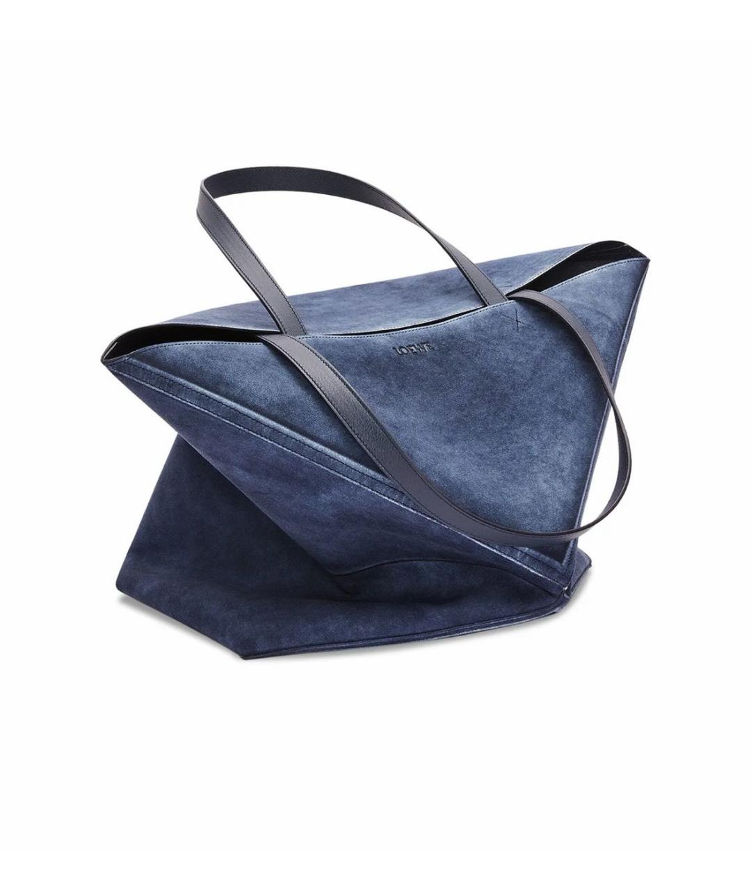 LOEWE Темно-синяя замшевая сумка тоут, фото 2