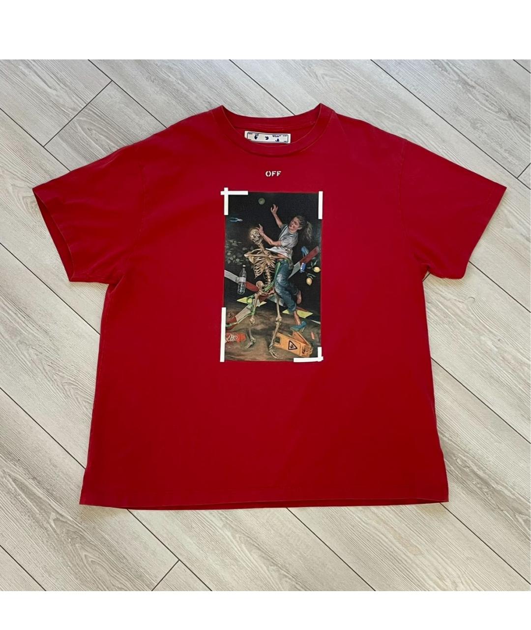 OFF-WHITE Красная футболка, фото 5