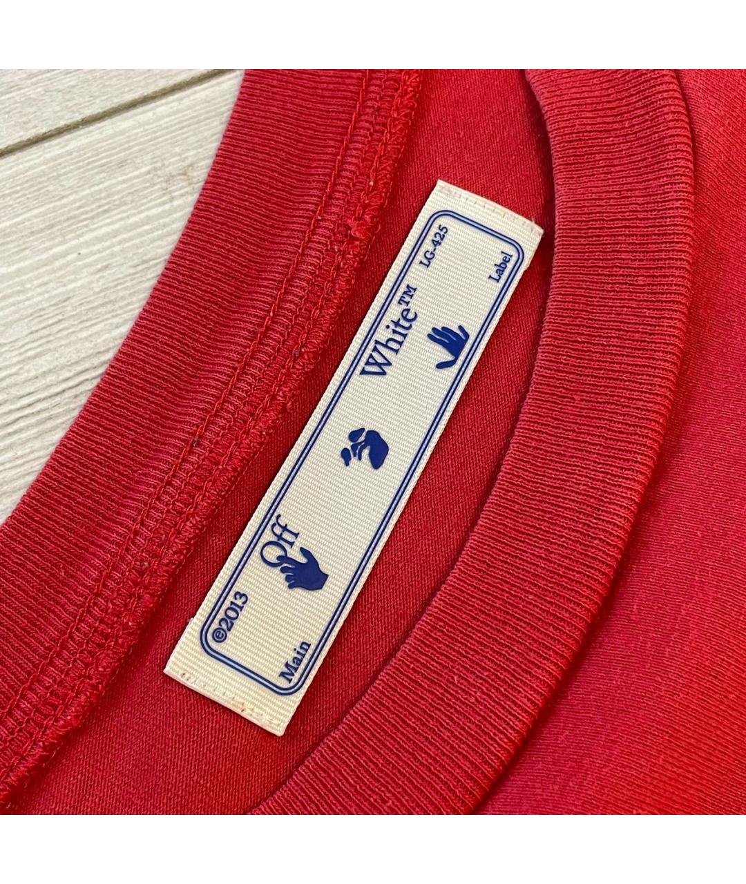 OFF-WHITE Красная футболка, фото 2