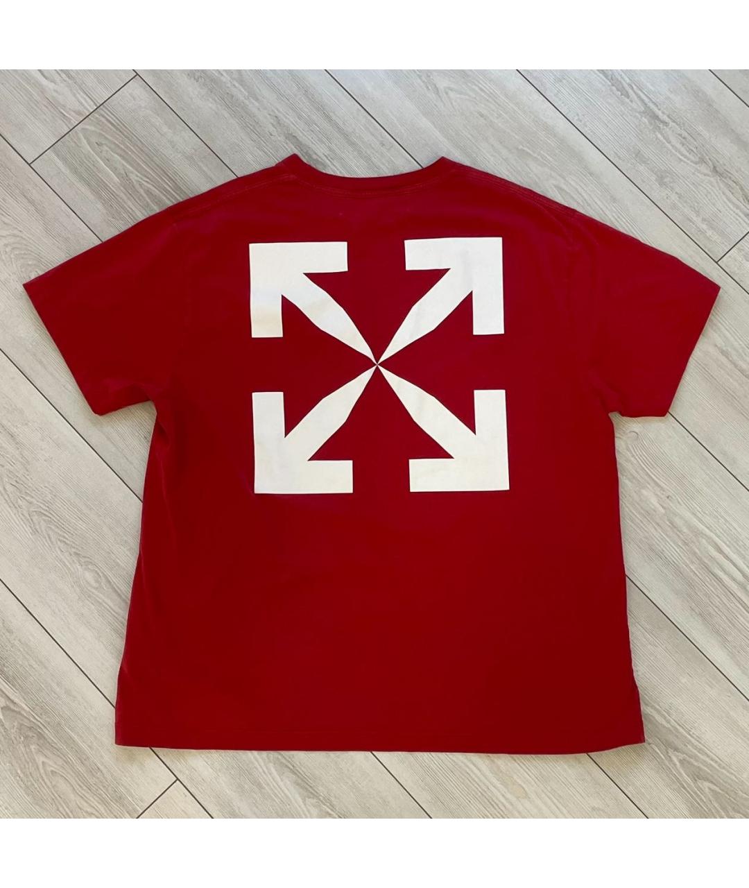 OFF-WHITE Красная футболка, фото 4