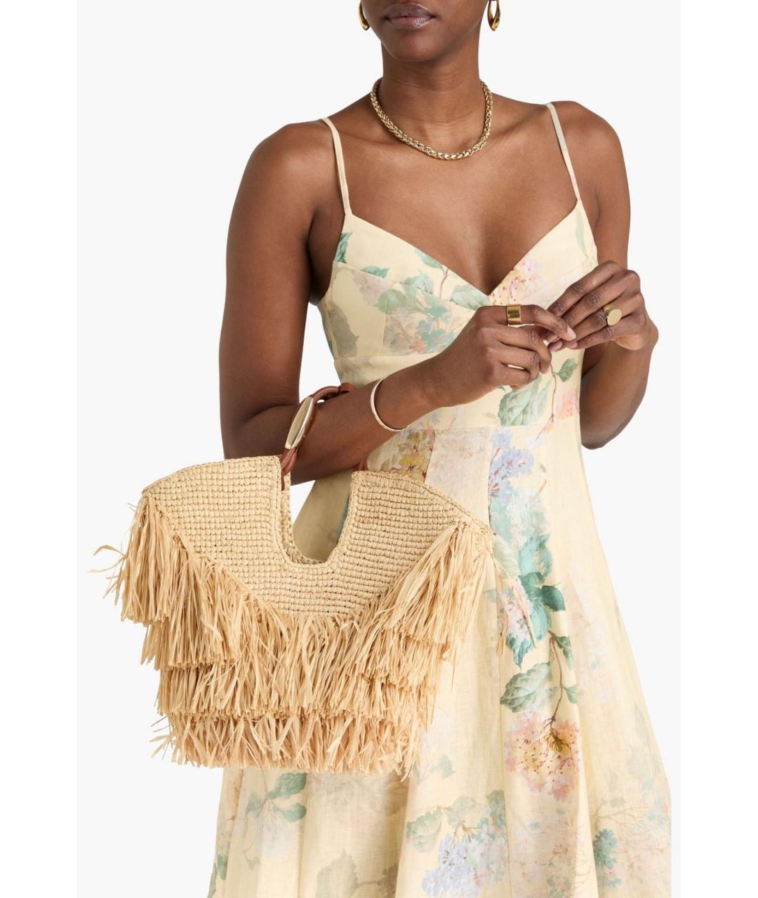 ZIMMERMANN Бежевая пелетеная сумка через плечо, фото 2