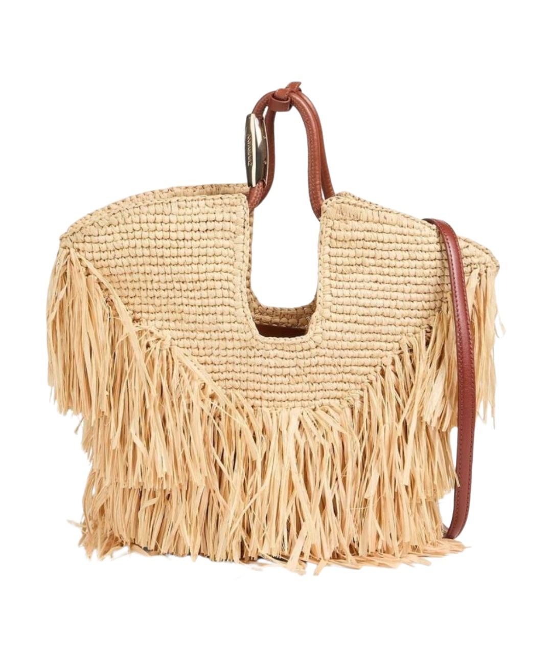 ZIMMERMANN Бежевая пелетеная сумка через плечо, фото 1