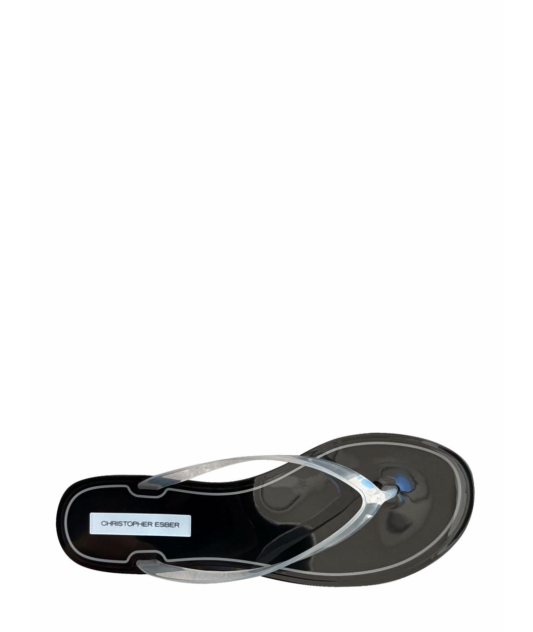 CHRISTOPHER ESBER Черные шлепанцы, фото 1