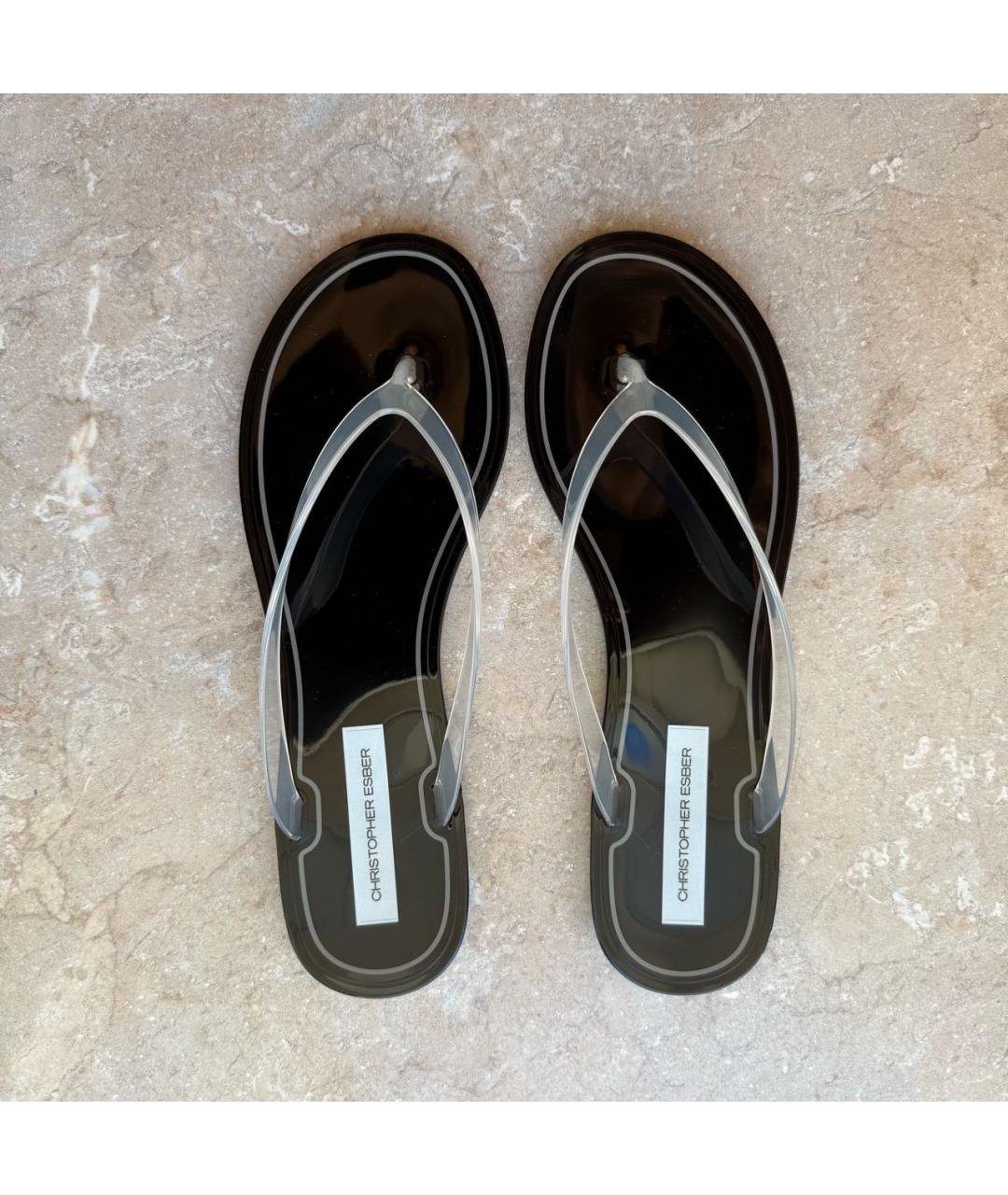 CHRISTOPHER ESBER Черные шлепанцы, фото 3