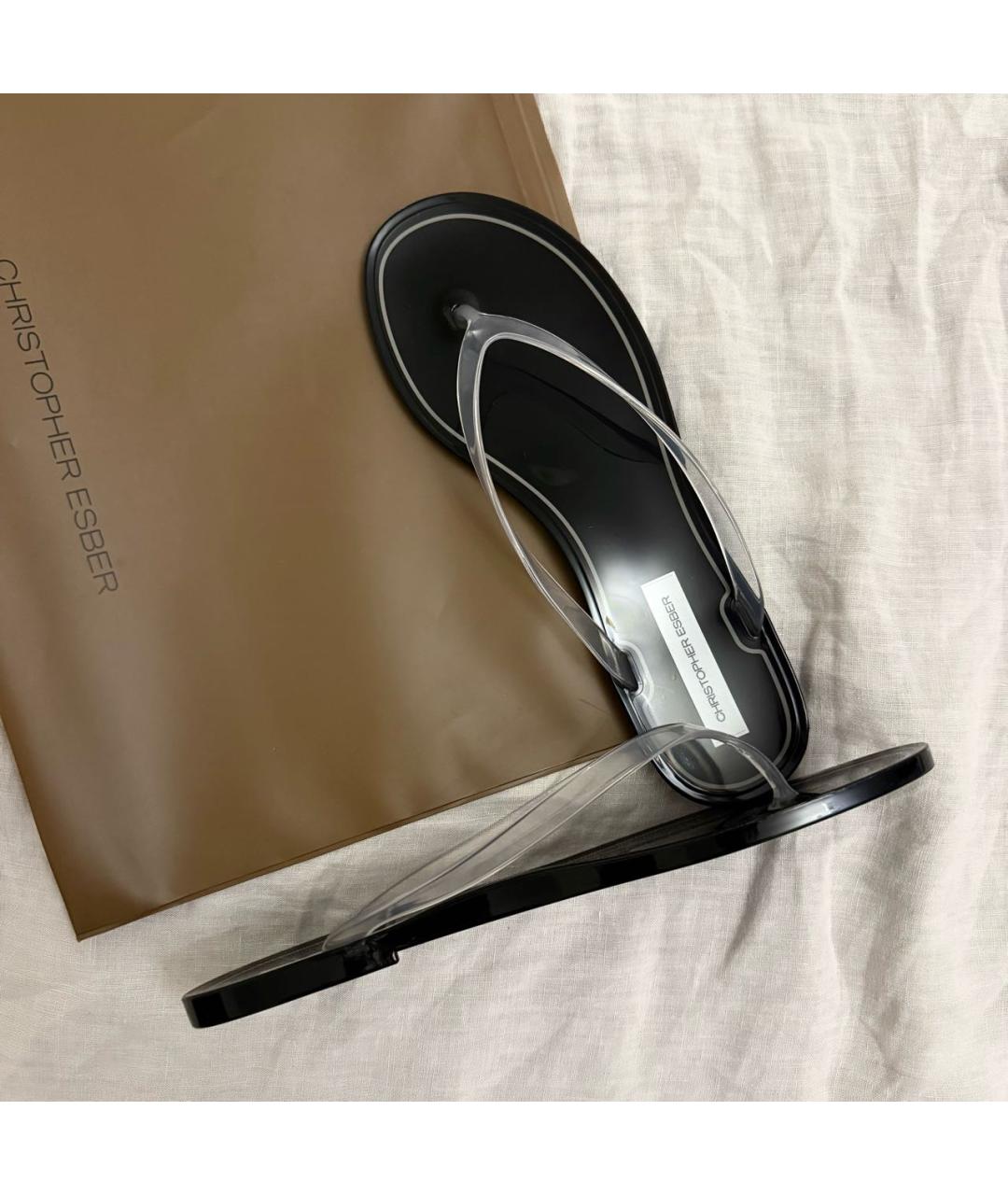 CHRISTOPHER ESBER Черные шлепанцы, фото 7