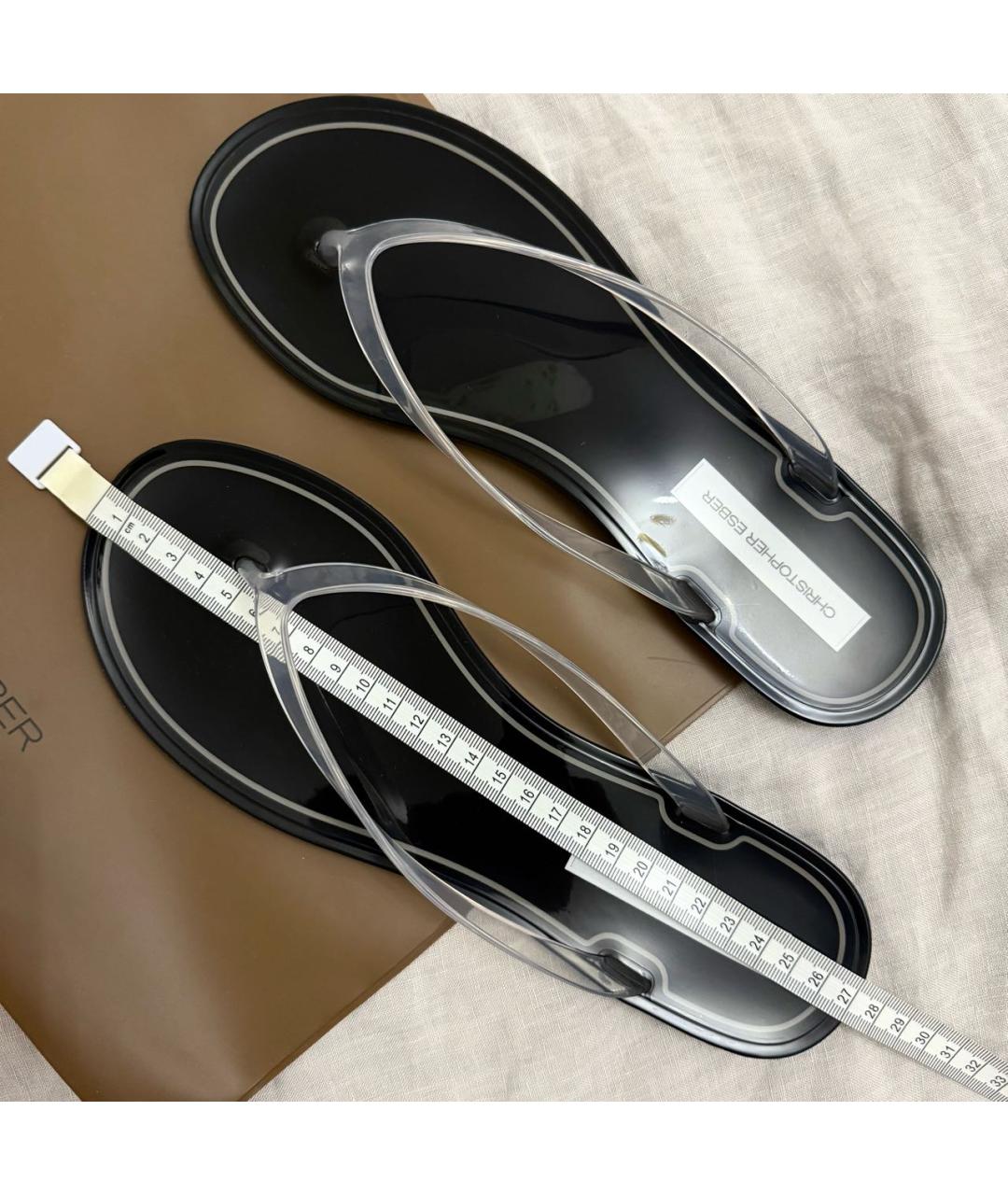 CHRISTOPHER ESBER Черные шлепанцы, фото 4