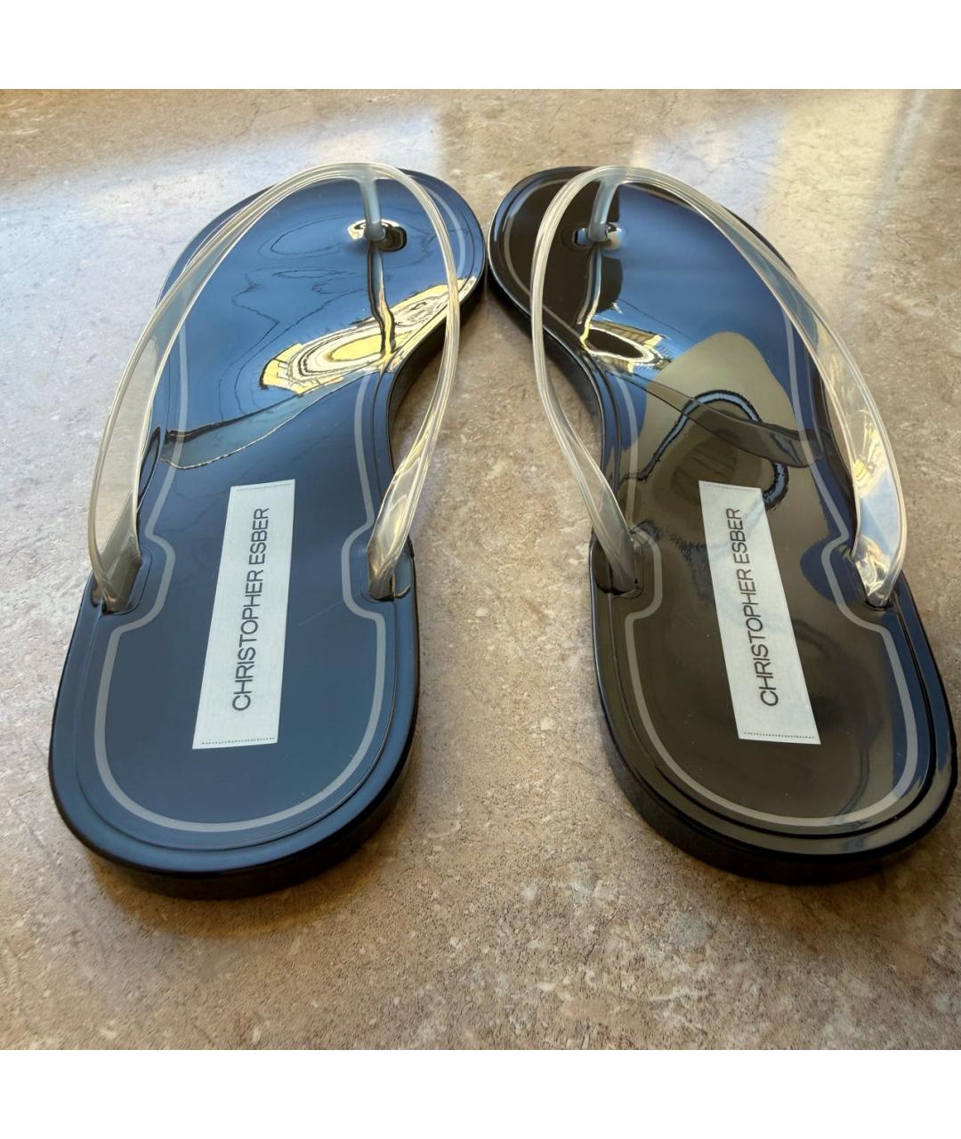 CHRISTOPHER ESBER Черные шлепанцы, фото 6