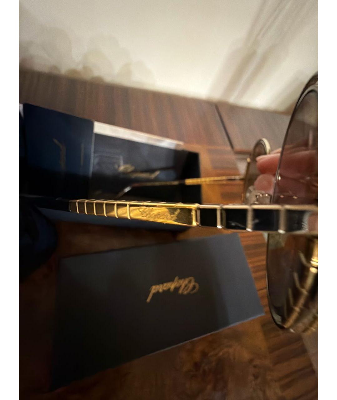 CHOPARD Золотые металлические солнцезащитные очки, фото 3