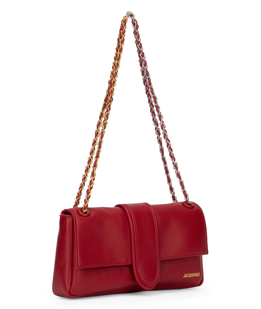JACQUEMUS Красная кожаная сумка через плечо, фото 3
