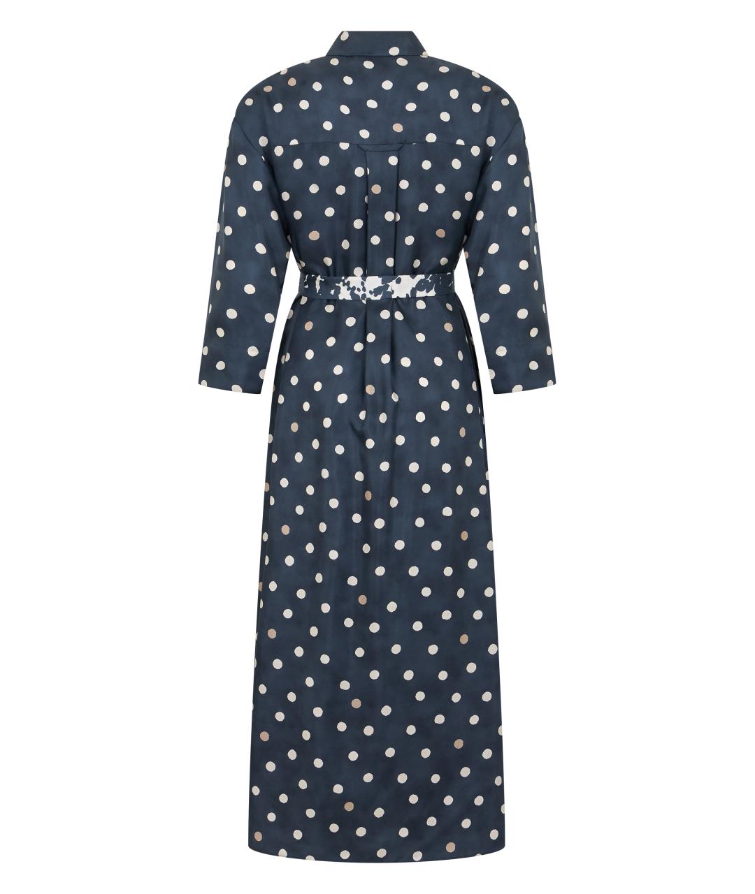 'S MAX MARA Синее шелковое повседневное платье, фото 2