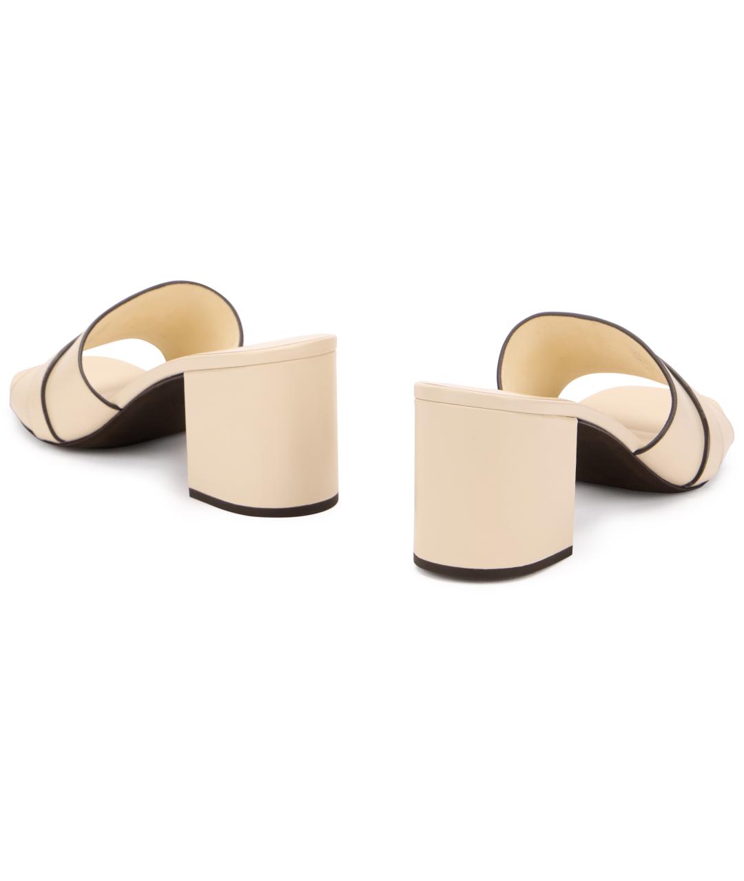 TORY BURCH Бежевые кожаные сандалии, фото 4