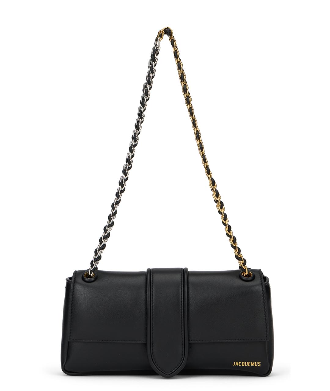JACQUEMUS Черная кожаная сумка через плечо, фото 1