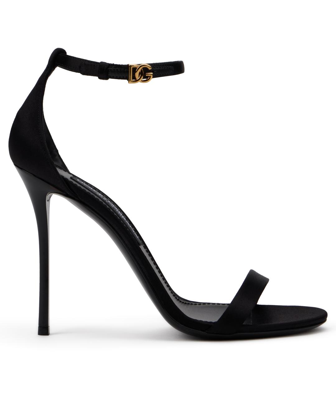 DOLCE&GABBANA Черные кожаные босоножки, фото 2