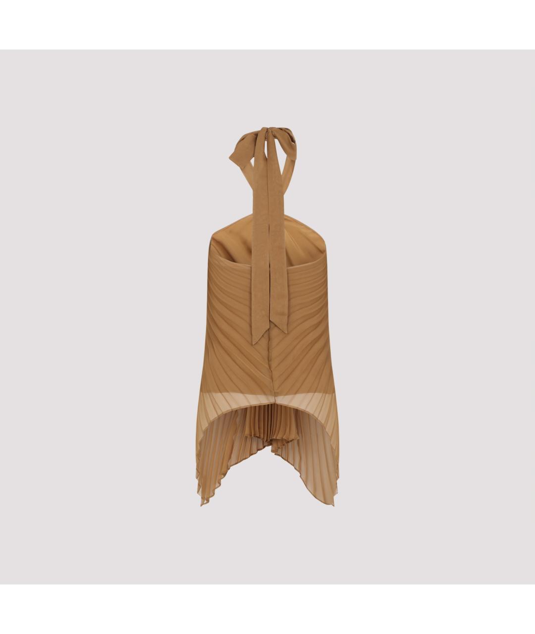 MAX MARA Бежевая полиэстеровая майка, фото 2