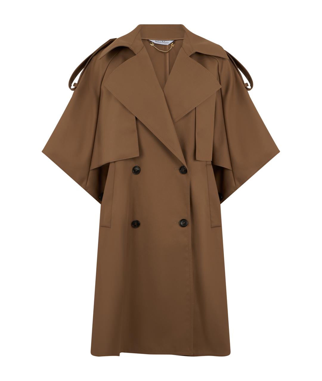 MAX MARA Коричневый хлопковый тренч/плащ, фото 1