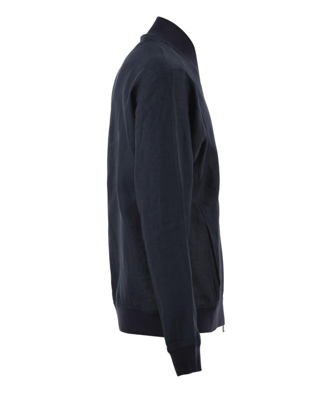 KITON Темно-синяя льняная куртка, фото 3