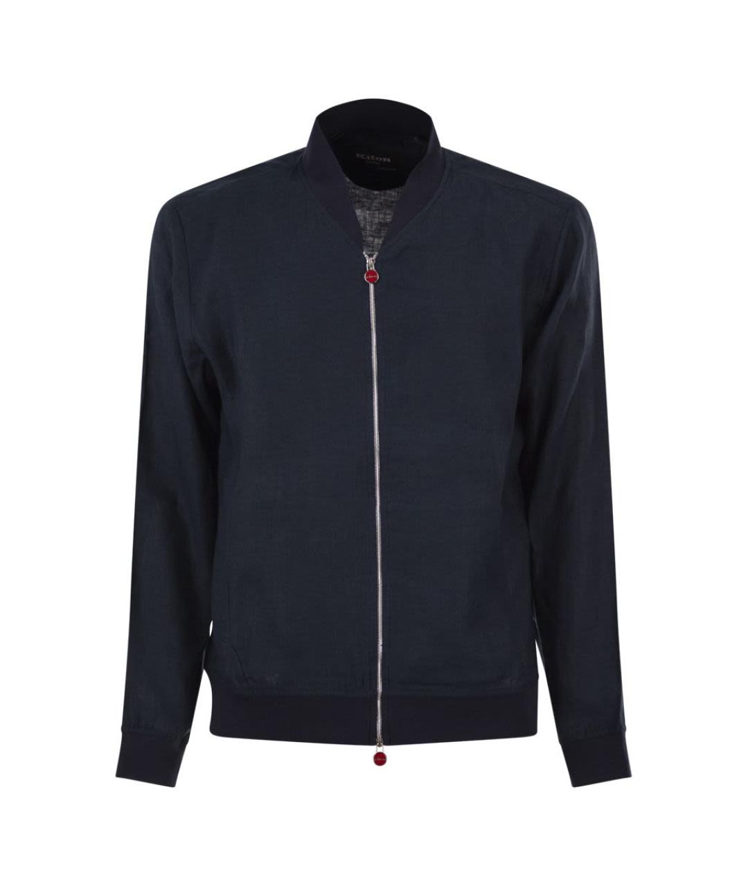 KITON Темно-синяя льняная куртка, фото 1