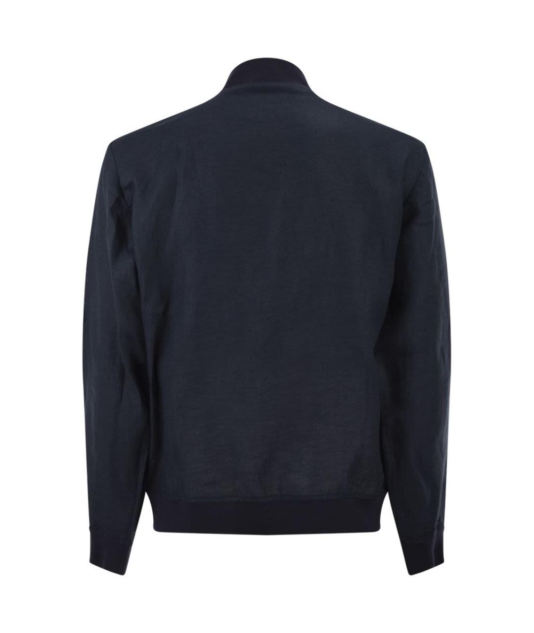 KITON Темно-синяя льняная куртка, фото 2