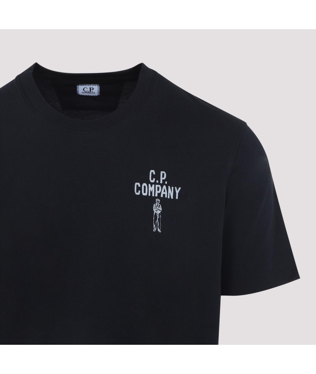 CP COMPANY Синяя хлопковая футболка, фото 3