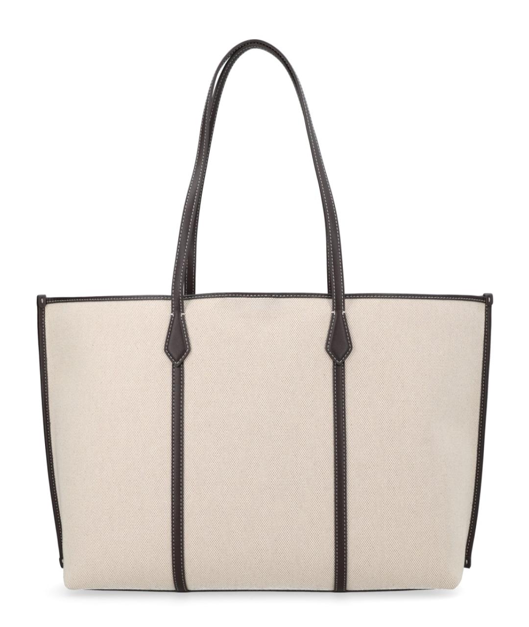 TORY BURCH Бежевая тканевая сумка тоут, фото 2