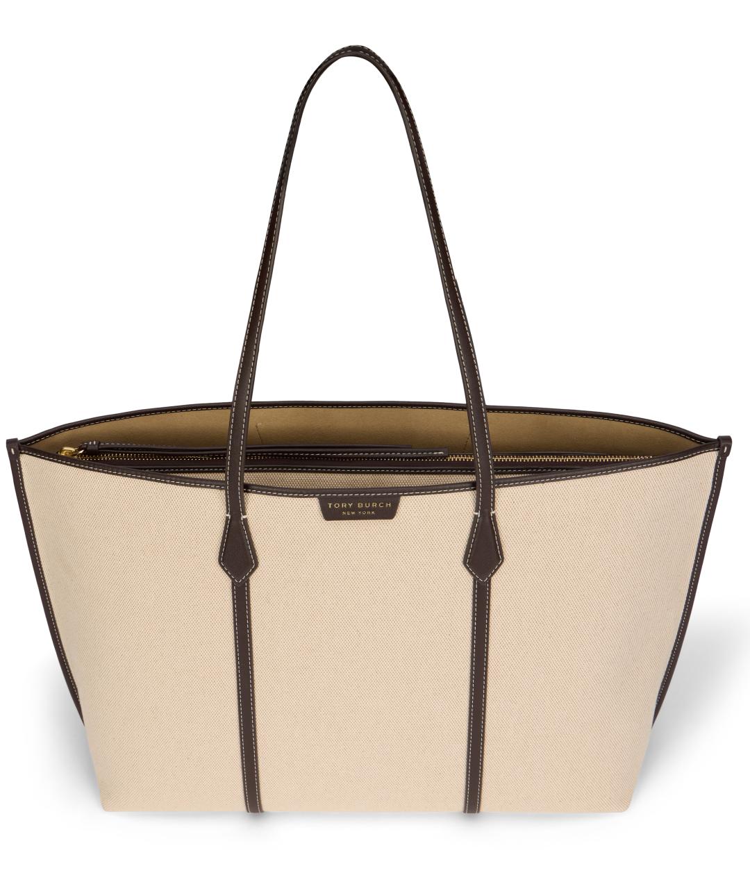 TORY BURCH Бежевая тканевая сумка тоут, фото 5