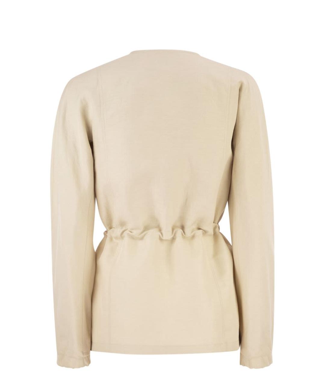 MAX MARA Бежевый льняной жакет/пиджак, фото 2