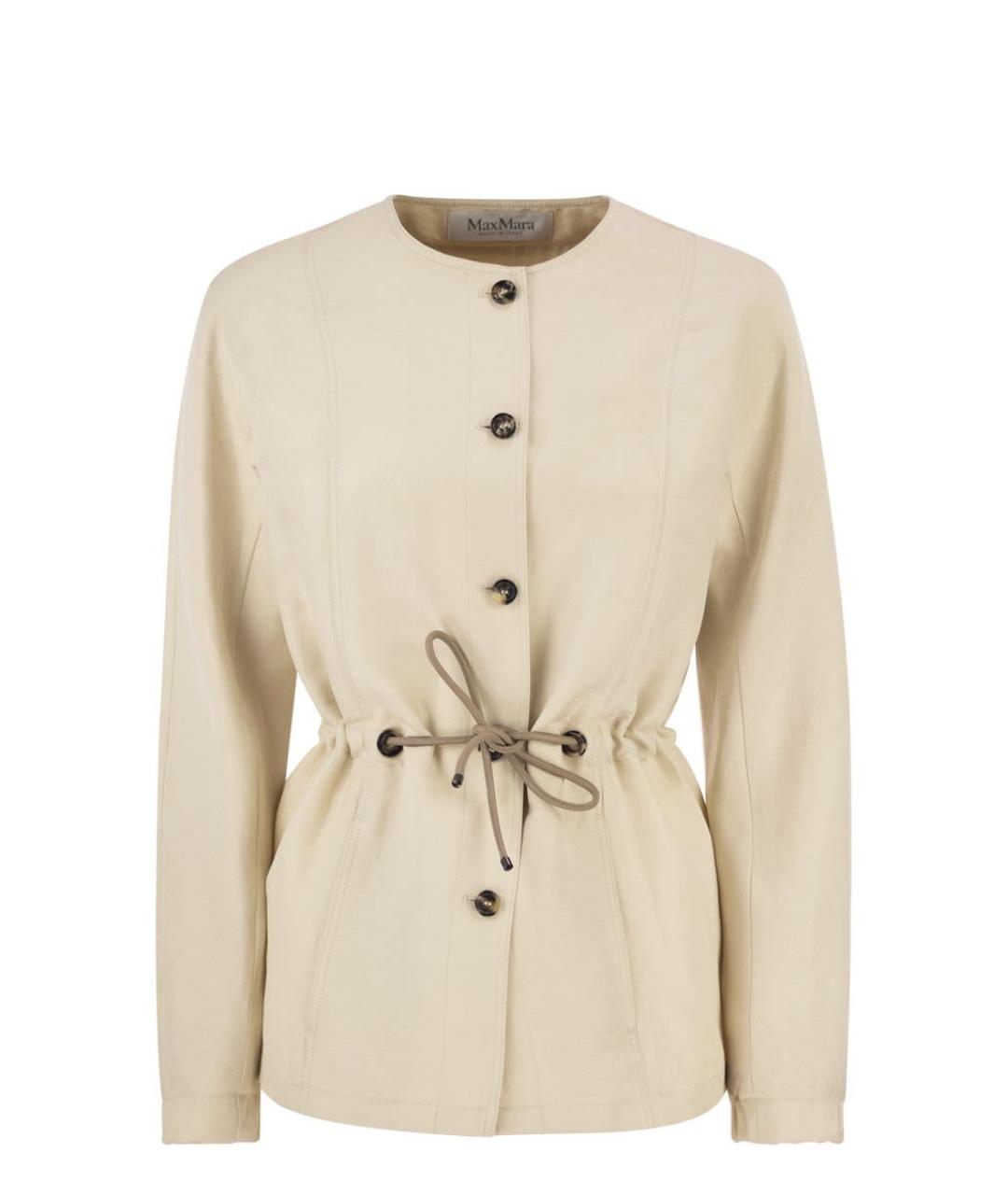 MAX MARA Бежевый льняной жакет/пиджак, фото 1