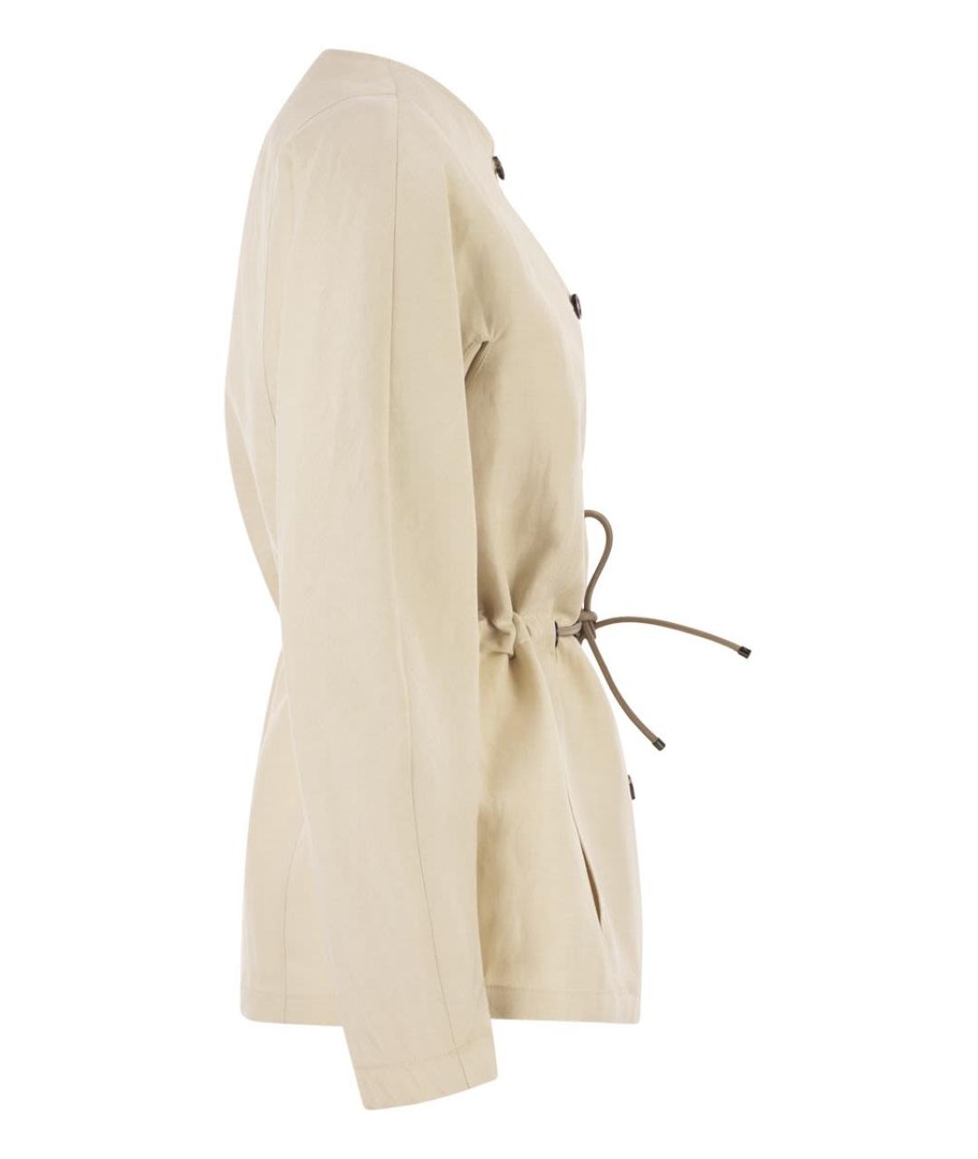 MAX MARA Бежевый льняной жакет/пиджак, фото 3