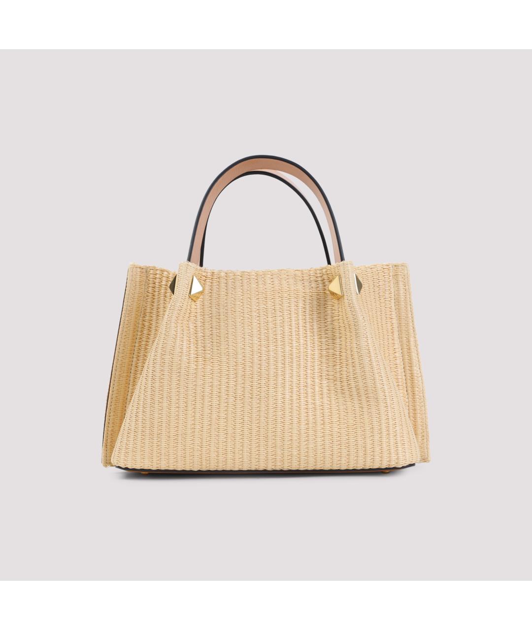 VALENTINO Бежевая пелетеная сумка тоут, фото 3