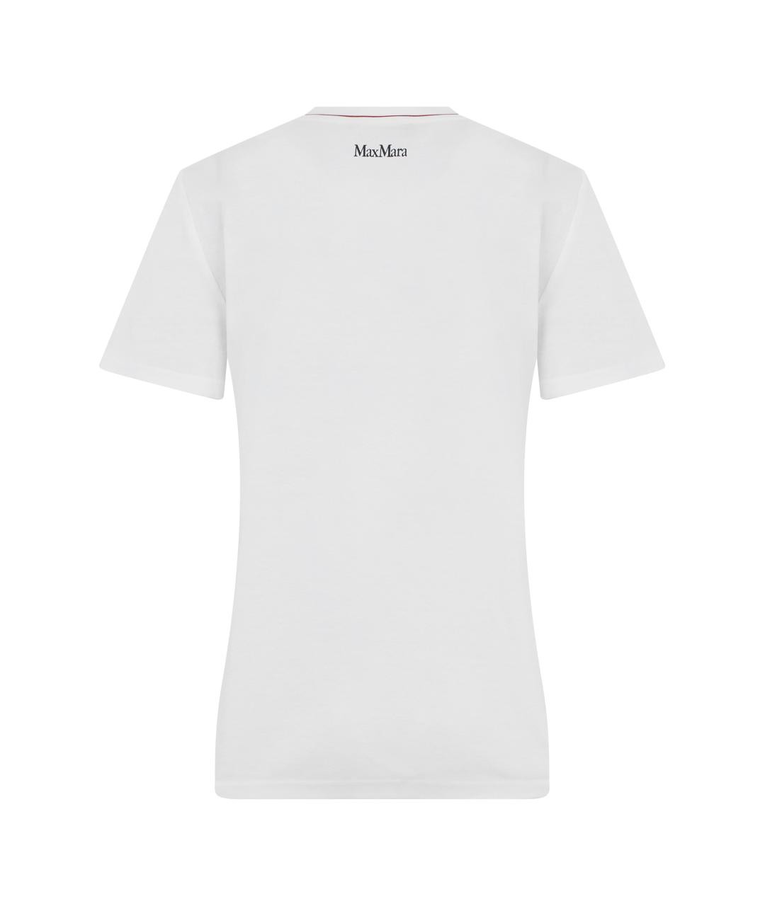 MAX MARA STUDIO Белая хлопковая футболка, фото 2