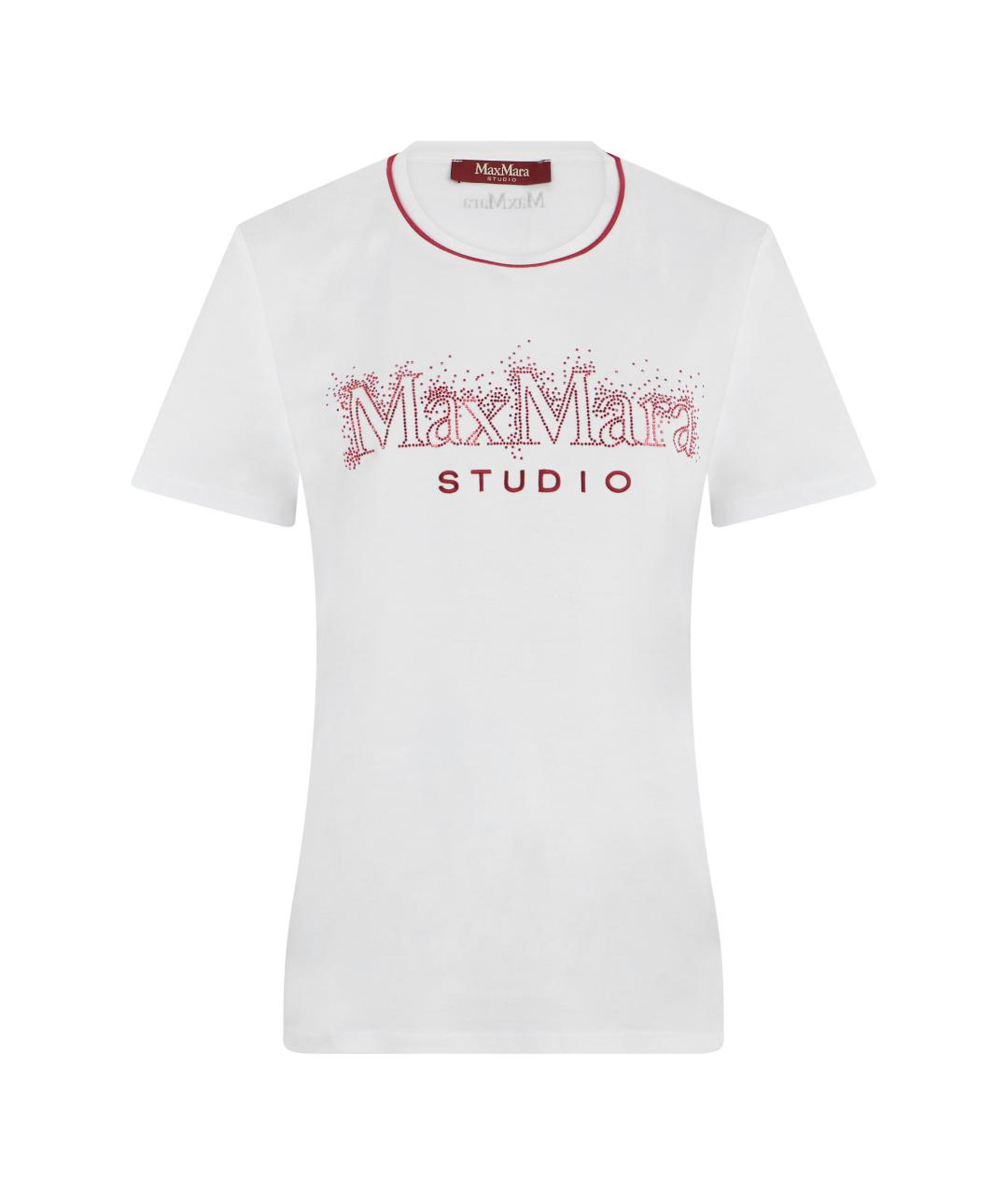 MAX MARA STUDIO Белая хлопковая футболка, фото 1