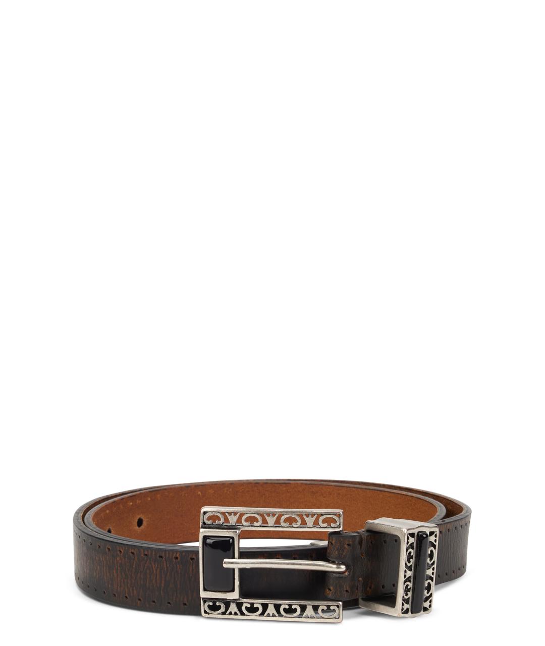 GOLDEN GOOSE DELUXE BRAND Коричневый кожаный ремень, фото 1