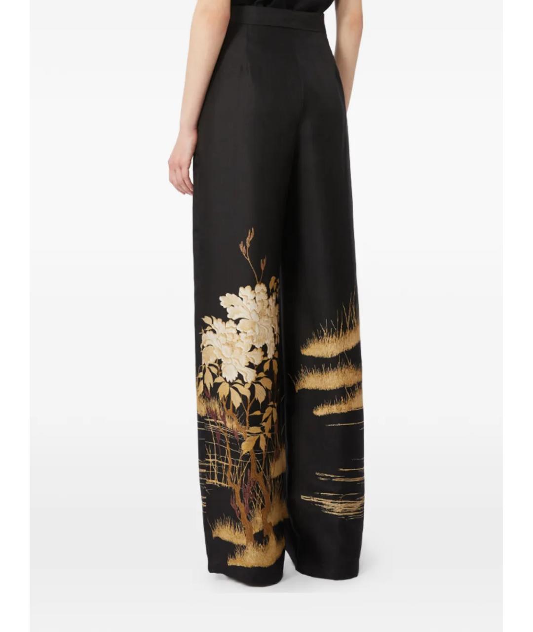 MAX MARA STUDIO Черные шелковые прямые брюки, фото 3