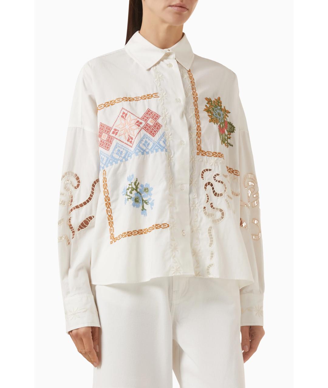 WEEKEND MAX MARA Белая хлопковая рубашка, фото 3