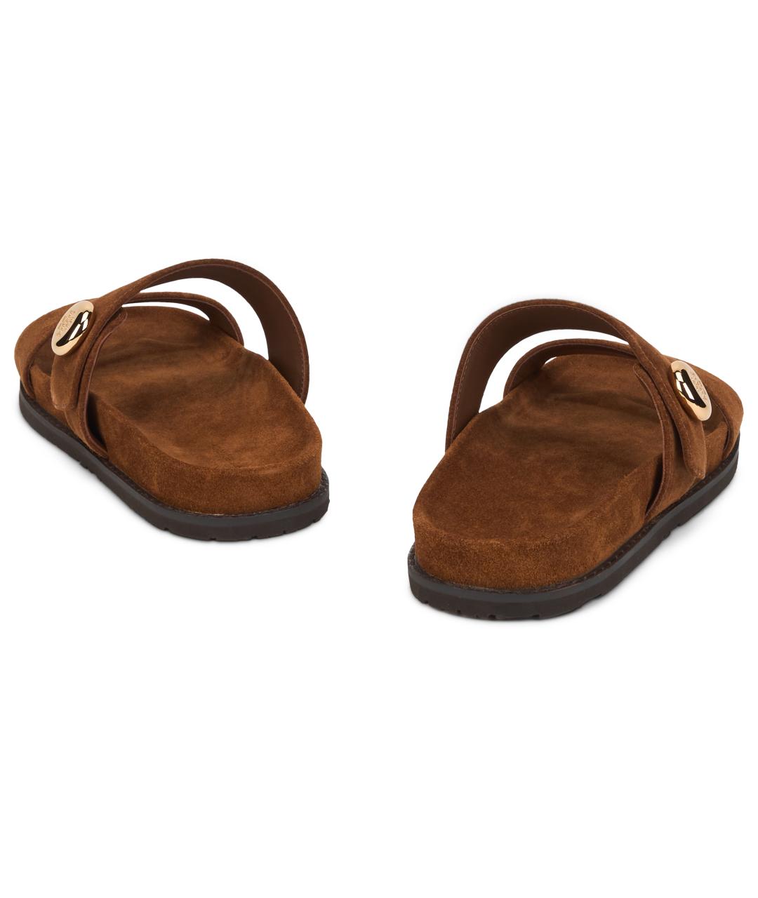 TORY BURCH Коричневые кожаные сандалии, фото 4