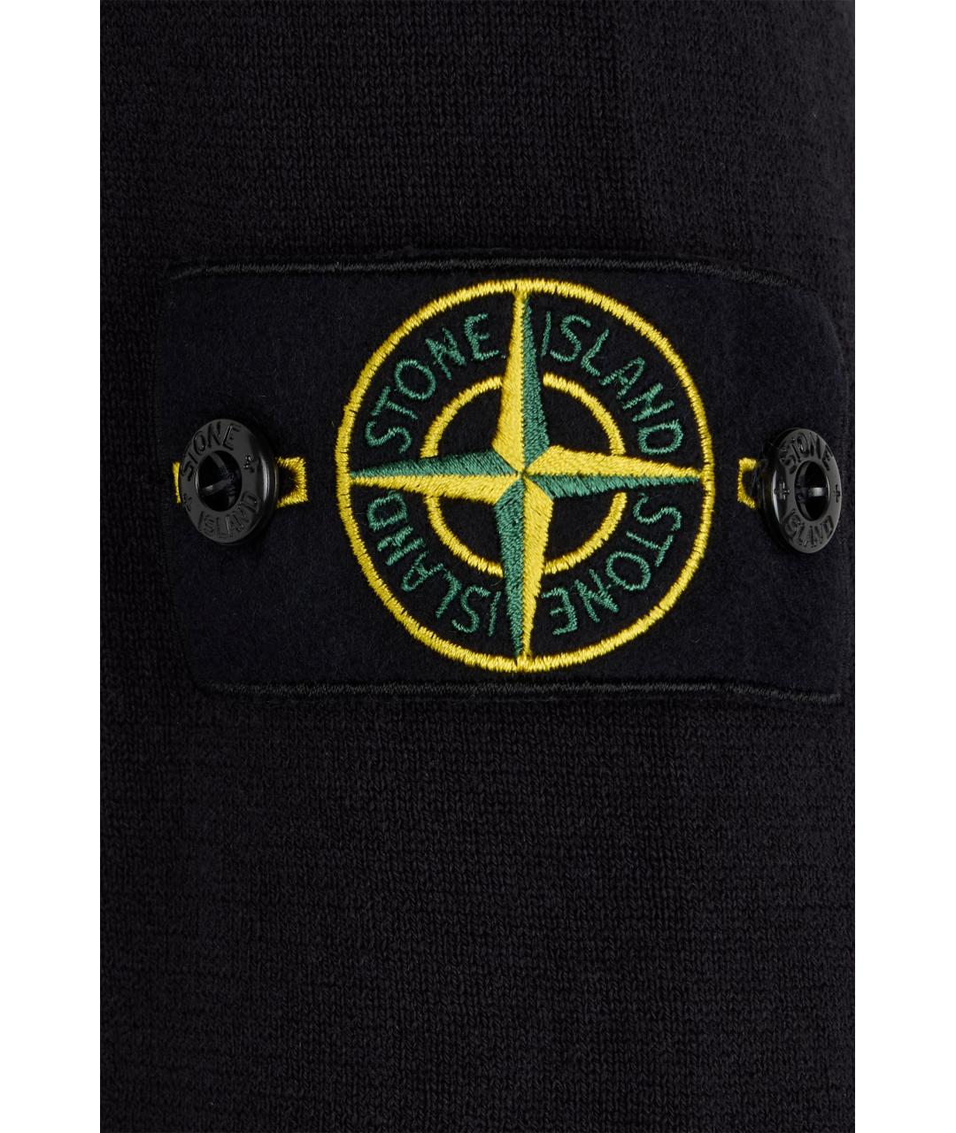 STONE ISLAND Темно-синий хлопковый джемпер / свитер, фото 3