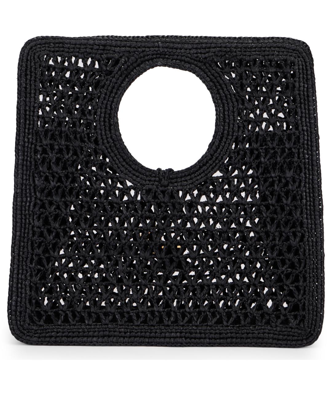 JACQUEMUS Черная пелетеная сумка тоут, фото 4