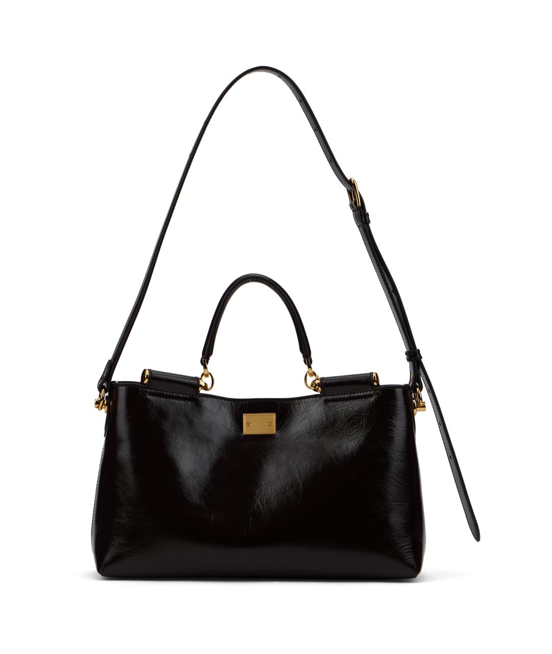 DOLCE&GABBANA Коричневая кожаная сумка тоут, фото 4