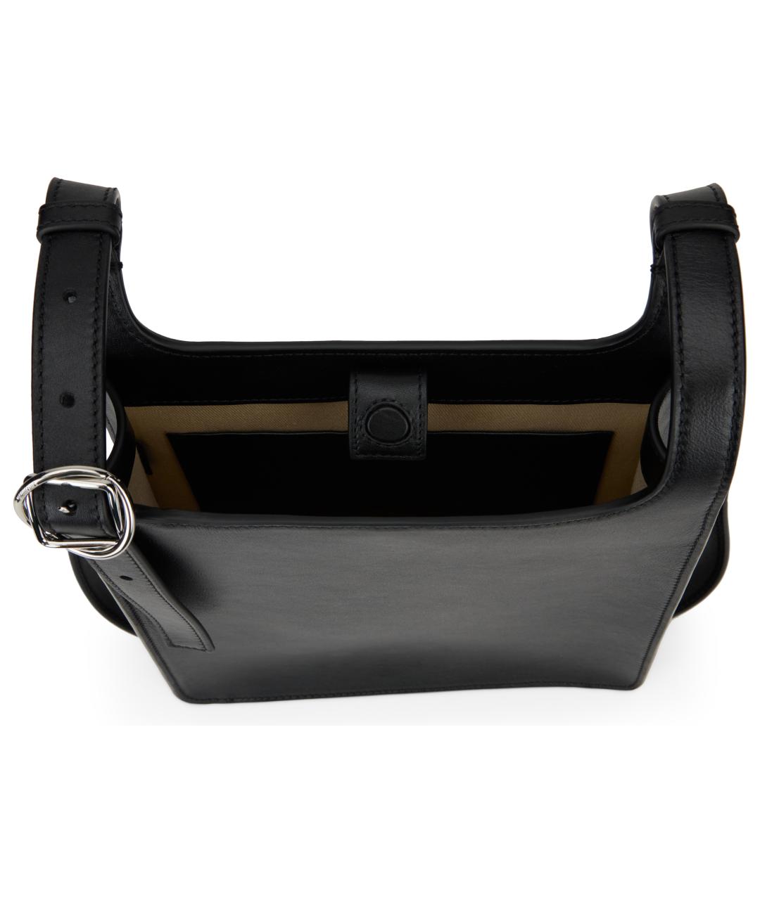 JACQUEMUS Черная кожаная сумка на плечо, фото 5
