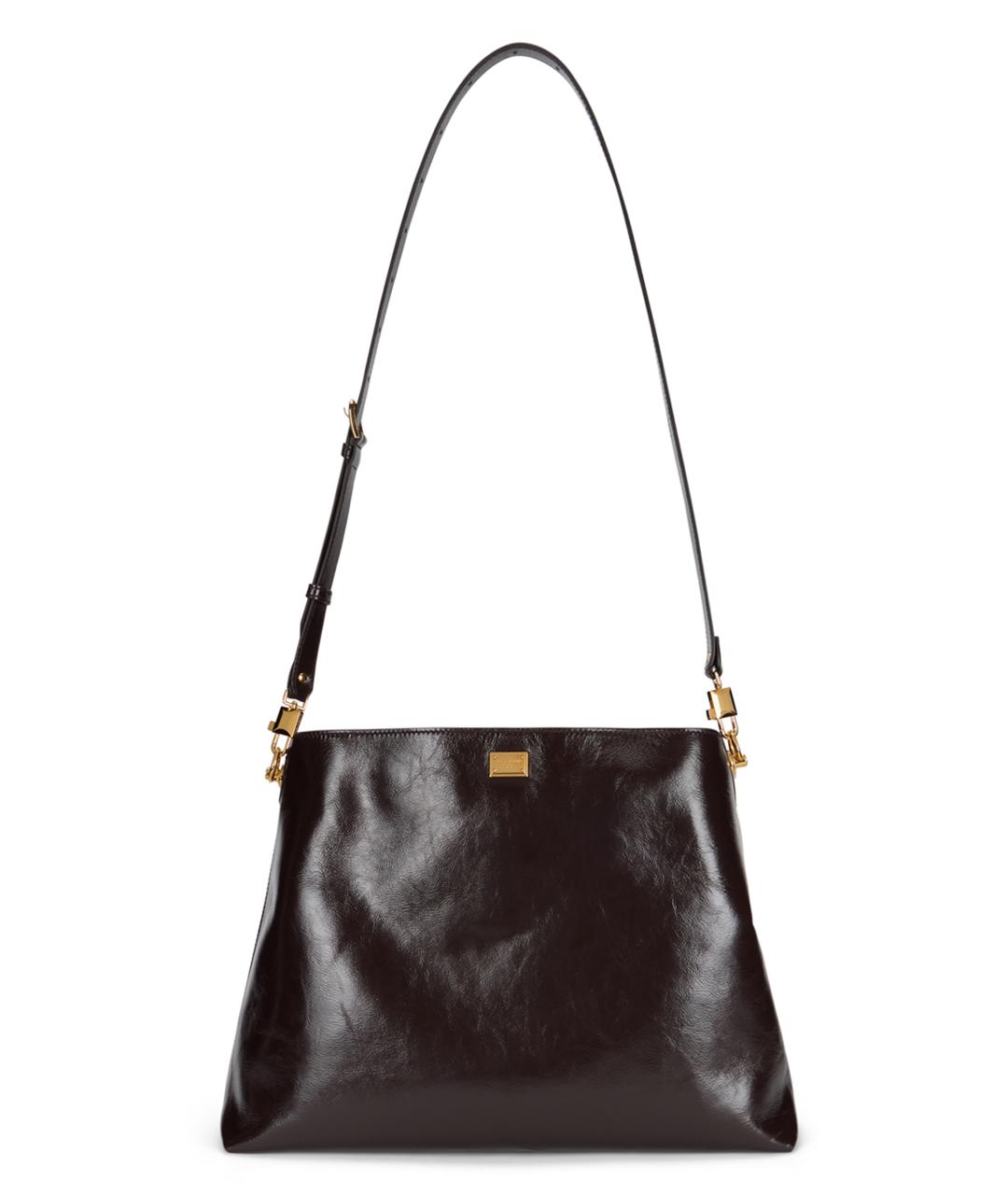 DOLCE&GABBANA Коричневая кожаная сумка через плечо, фото 1