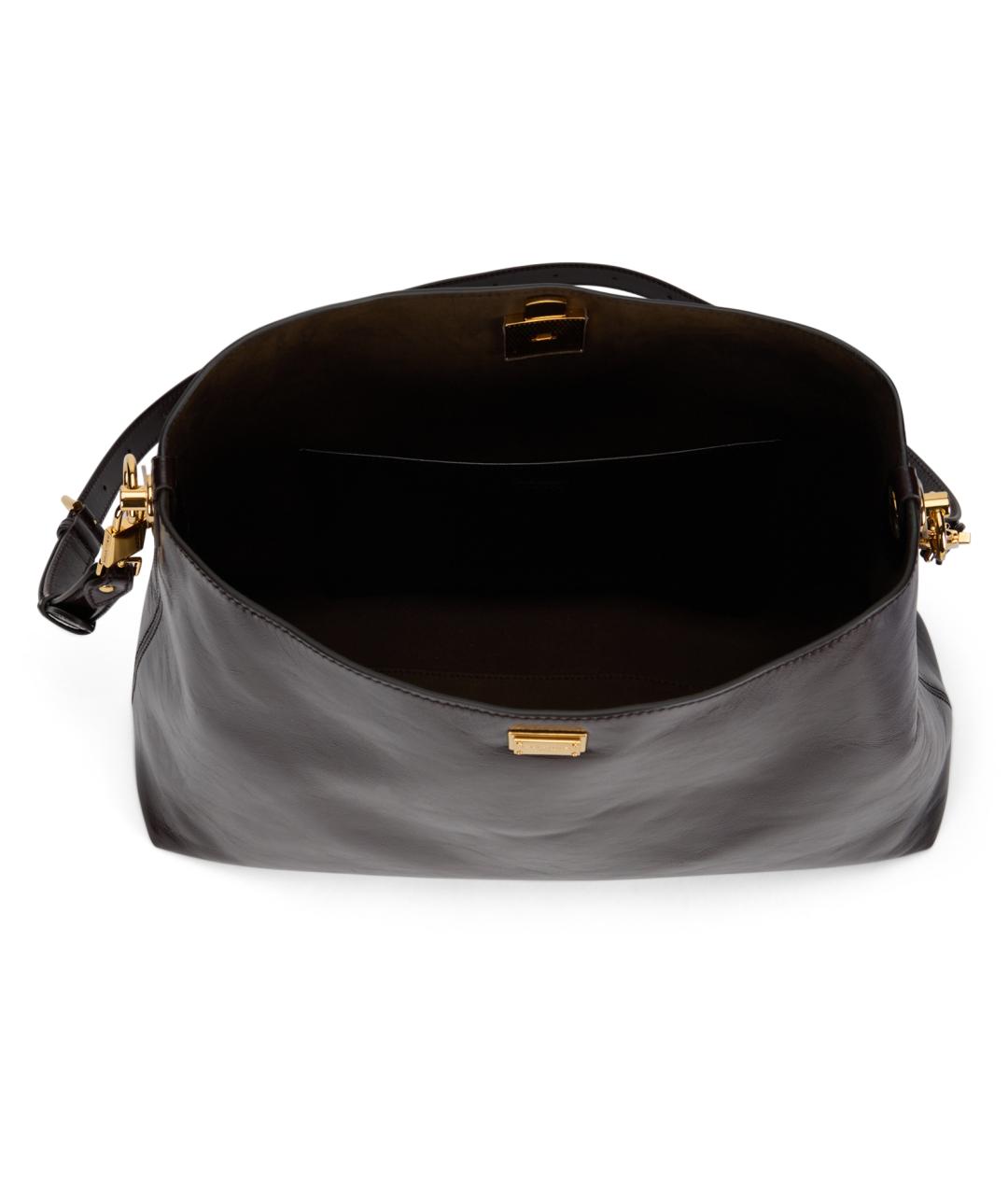 DOLCE&GABBANA Коричневая кожаная сумка через плечо, фото 5