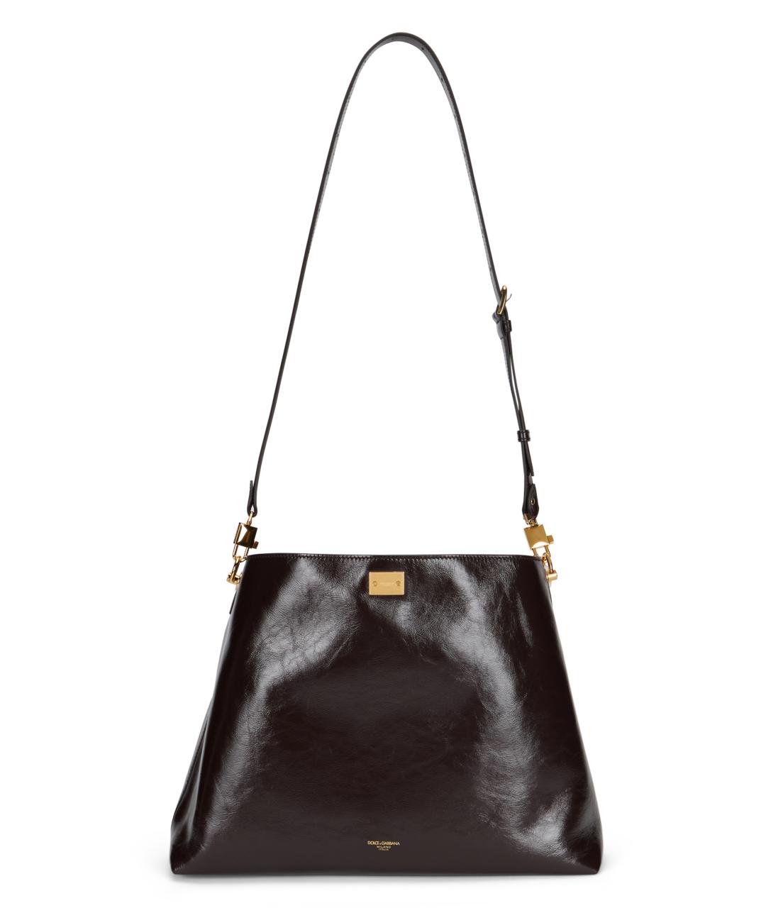 DOLCE&GABBANA Коричневая кожаная сумка через плечо, фото 4