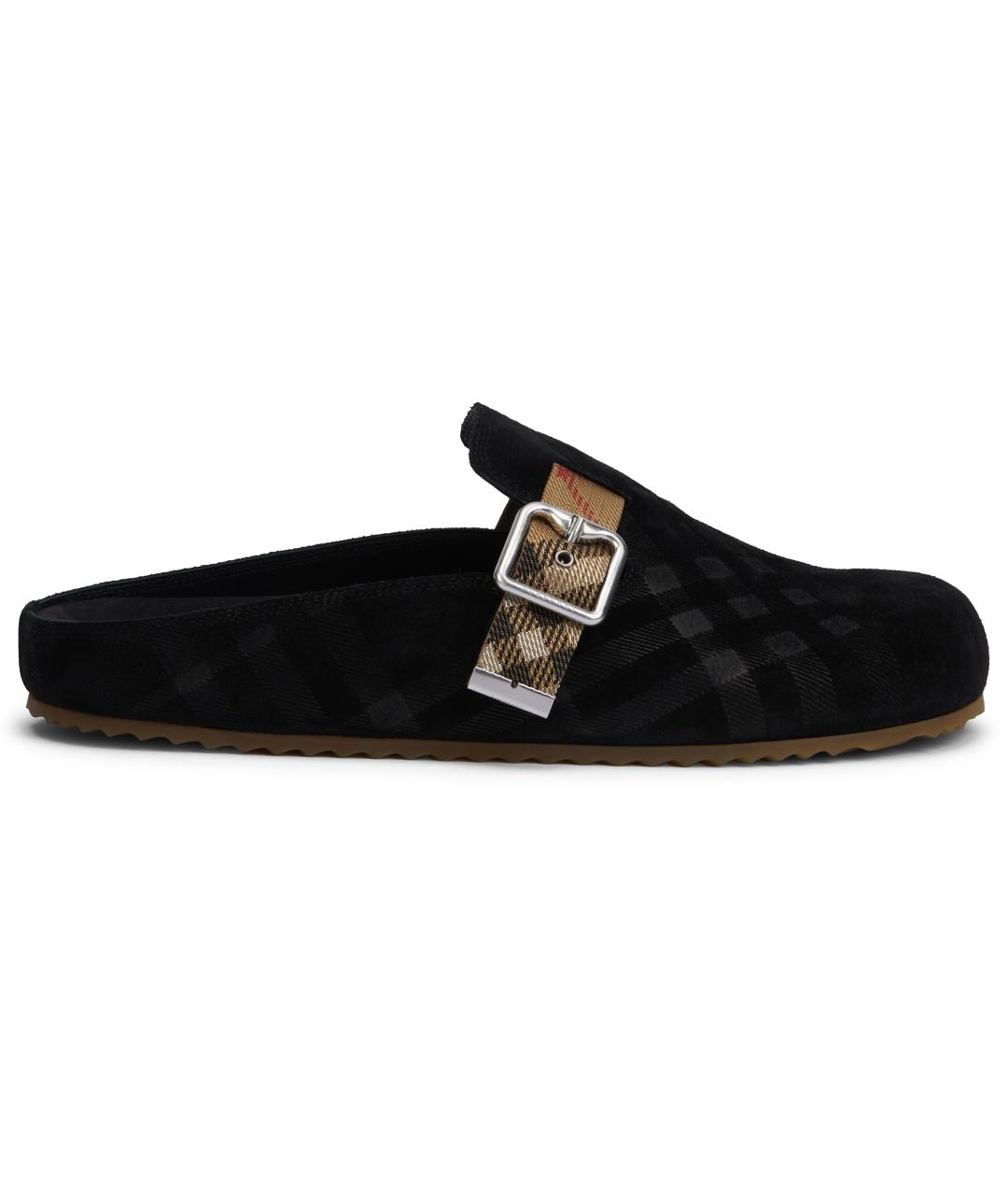 BURBERRY Черные замшевые шлепанцы, фото 2