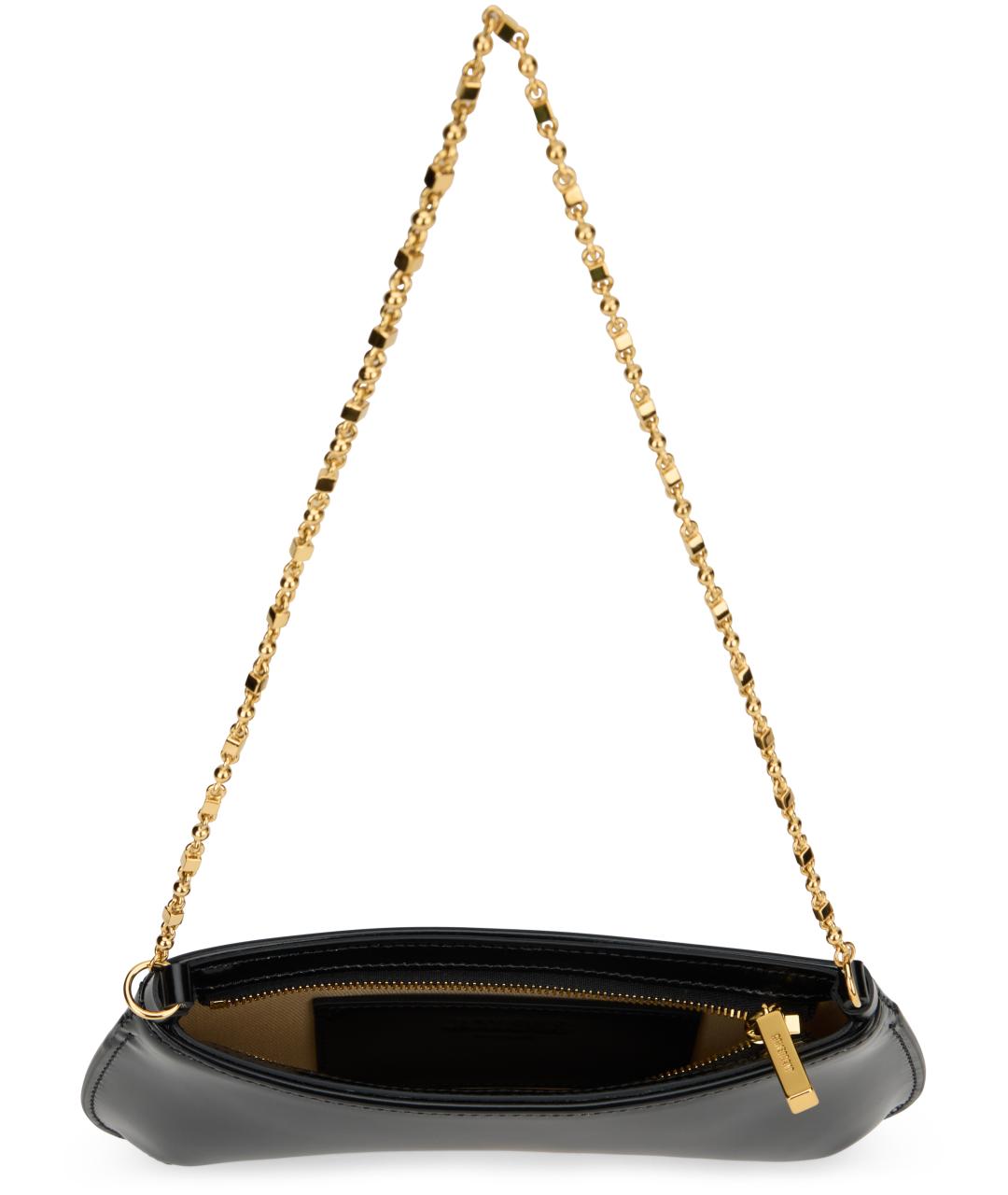 JACQUEMUS Черная кожаная сумка через плечо, фото 4