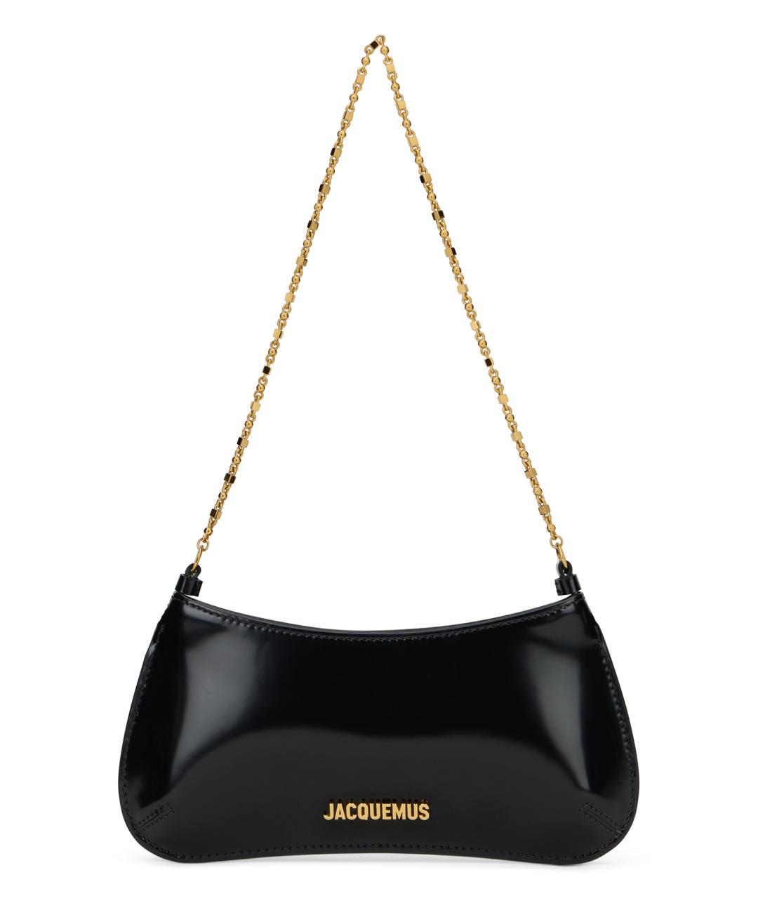 JACQUEMUS Черная кожаная сумка через плечо, фото 1