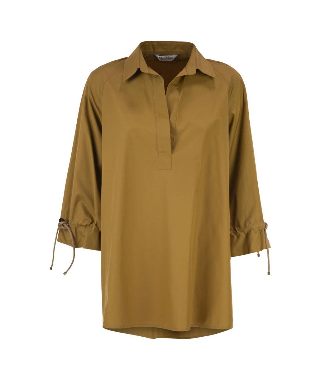 MAX MARA Коричневая хлопковая рубашка, фото 1